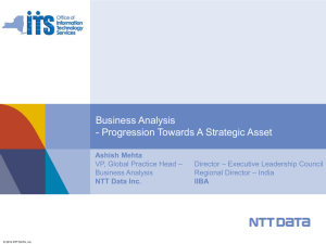 Business Analysis Progression Towards A Strategic Asset