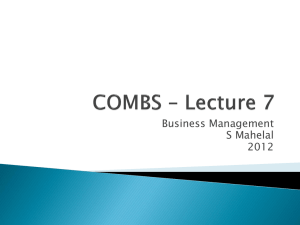 COMBS * Lecture 3