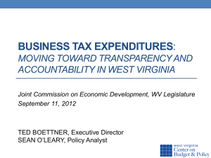 JCED_Presentation091112 - West Virginia Center on Budget