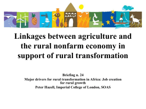 Linkages between agriculture and the rural