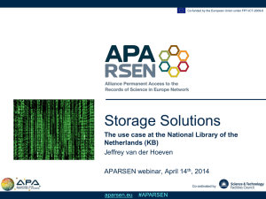 APARSEN Storage Solutions