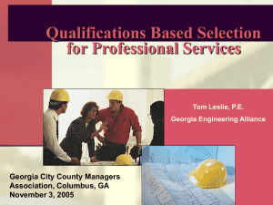 Qualifications Based Selection for Professional
