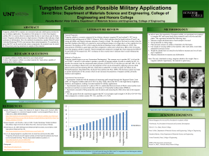 Tungsten Carbide and Possible Military Applications David Brice