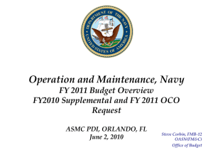 FY 2011 Operation and Maintenance, Navy Budget Overview