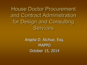 House Doctor Procurements & Contract Administration