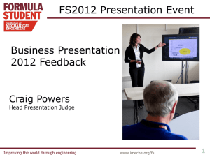 Business Presentation Debrief 2012