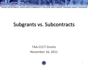 Subgrants v Subcontracts and How to Procure PDF