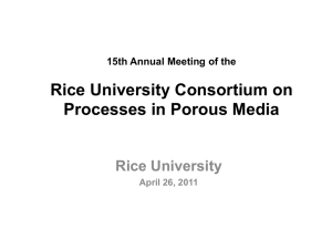 Introduction to Consortium Meeting - Rice University -