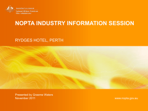 NOPTA Industry Information Session - Perth