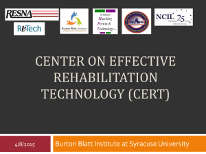 Introduction to CERT - Burton Blatt Institute at Syracuse University