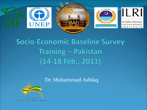 Socio-Economic Baseline Survey Training – Pakistan, By Dr