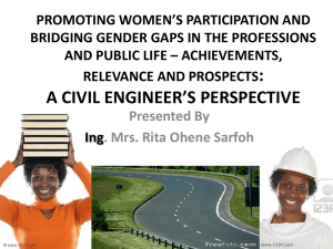 PROMOTING WOMEN`S PARTICIPATION AND BRIDGING GENDER GAPS IN THE
