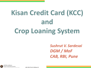 Webinar on “KCC and Crop Loaning System” on November