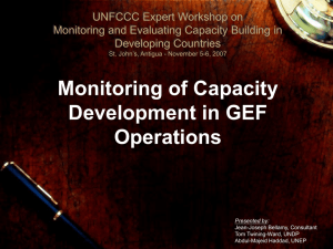 Monitoring of Capacity Development in GEF Operations
