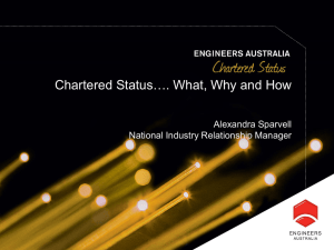 Chartered Status...What, Why and How