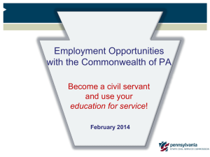 Introduction to Commonwealth of PA Jobs