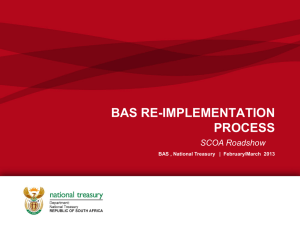 3. BAS Re Implementation - SCoA Roadshow