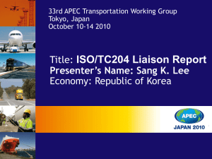 Updated Status of ISO26683 - Asia-Pacific Economic Cooperation