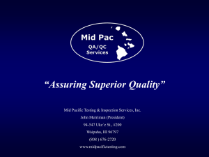 Presentation - Mid Pacific Testing & Inspection