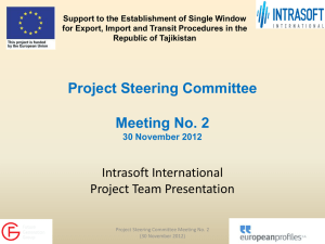 Presentation of the Second Project Steering Committee meeting