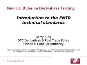 EMIR presentation to FIRMS - Financial Conduct Authority