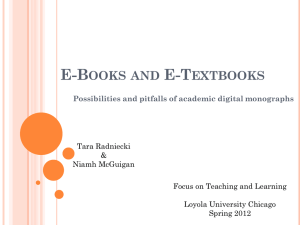 E-Books and E-Textbooks - Loyola University Chicago