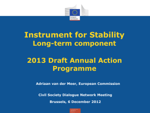 Draft 2013 Instrument for Stability Annual Action Programme