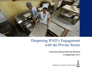 Deepening IFAD`s engagement with the private sector