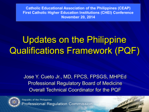 Cueto Updates on the Philippine Qualifications Framework