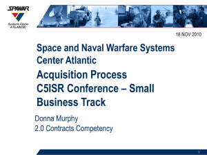 Acquisition Process C5ISR Conference – Small