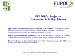 FP7 FUPOL Project – Innovation in Policy Science