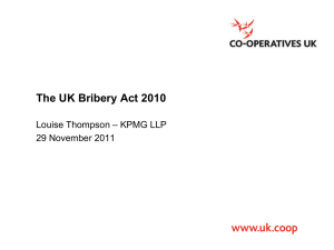 The UK Bribery Act - slides  - Co