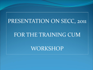 presentation on secc, 2011 for the training programme to be held on