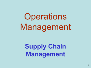 Operations Management Supply Chain Management