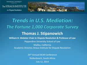 Trends in U.S. Mediation - University of Stellenbosch Business School