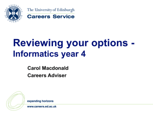 Reviewing Your Career - School of Informatics