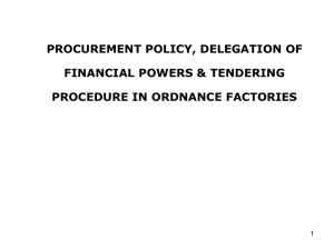 Procurement Policy in Ordnance Factories