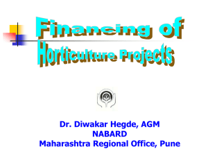 Webinar on “Horticulture Project Finance” on December 3