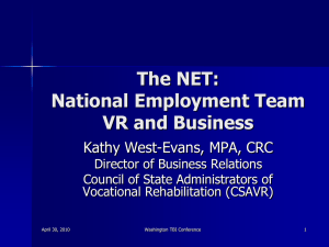 The NET: National Employment Team VR and Business