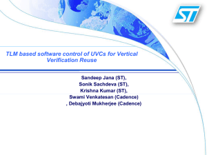 TLM based software control of UVCs for Vertical Verification