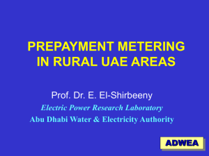 PREPAYMENT METERING IN RURAL UAE AREAS
