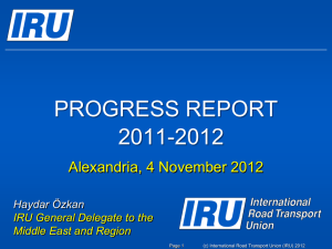 IRU Academy Seminar on road transport training