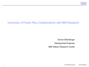University of Puerto Rico Collaborations with IBM Research