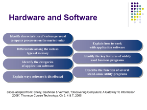 Powerpoint slides: Hardware and Software