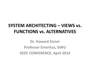 SYSTEM ARCHITECTING - SEDC Conference 2014