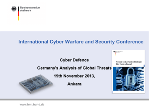 Cyber Defence – Germany`s Analysis of Global Threats
