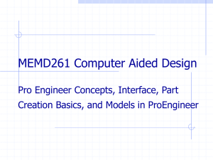pro engineer concepts interface part creation basics and models in