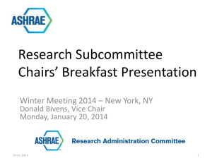 Research Subcommittee Chair`s Breakfast New York 2014