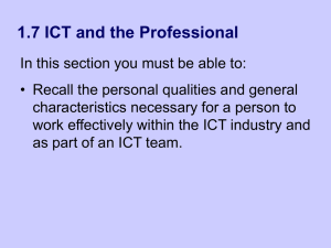 1.7 ICT and the Professional - Computing and ICT in a Nutshell