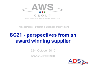 Focus on Supplier - AWS Electronics